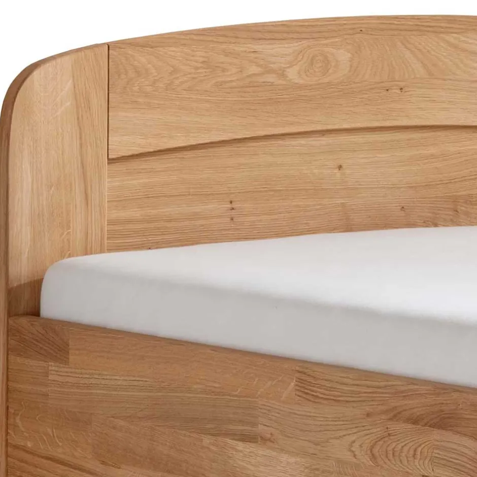 Wohnen Senioren-Einzelbett aus Wildeiche Massivholz - Issiaco