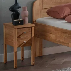 Wohnen Senioren-Einzelbett aus Wildeiche Massivholz - Issiaco