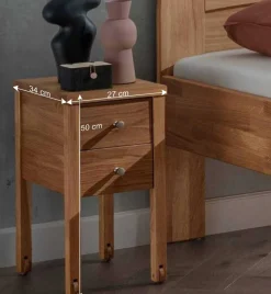 Wohnen Senioren-Einzelbett aus Wildeiche Massivholz - Issiaco