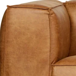 Wohnen Sessel aus Recyclingleder in Braun Cognac - Baham