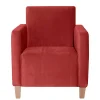 Wohnen Sessel aus Samtvelours in Ziegelrot - Sunset