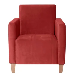 Wohnen Sessel aus Samtvelours in Ziegelrot - Sunset