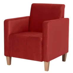 Wohnen Sessel aus Samtvelours in Ziegelrot - Sunset