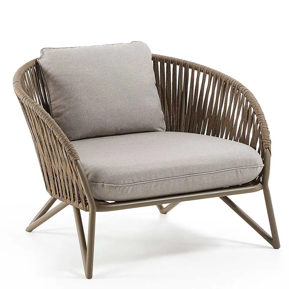 Sessel aus Seilgeflecht in Hellbraun & Beige - Rosmani^Wohnen Clearance