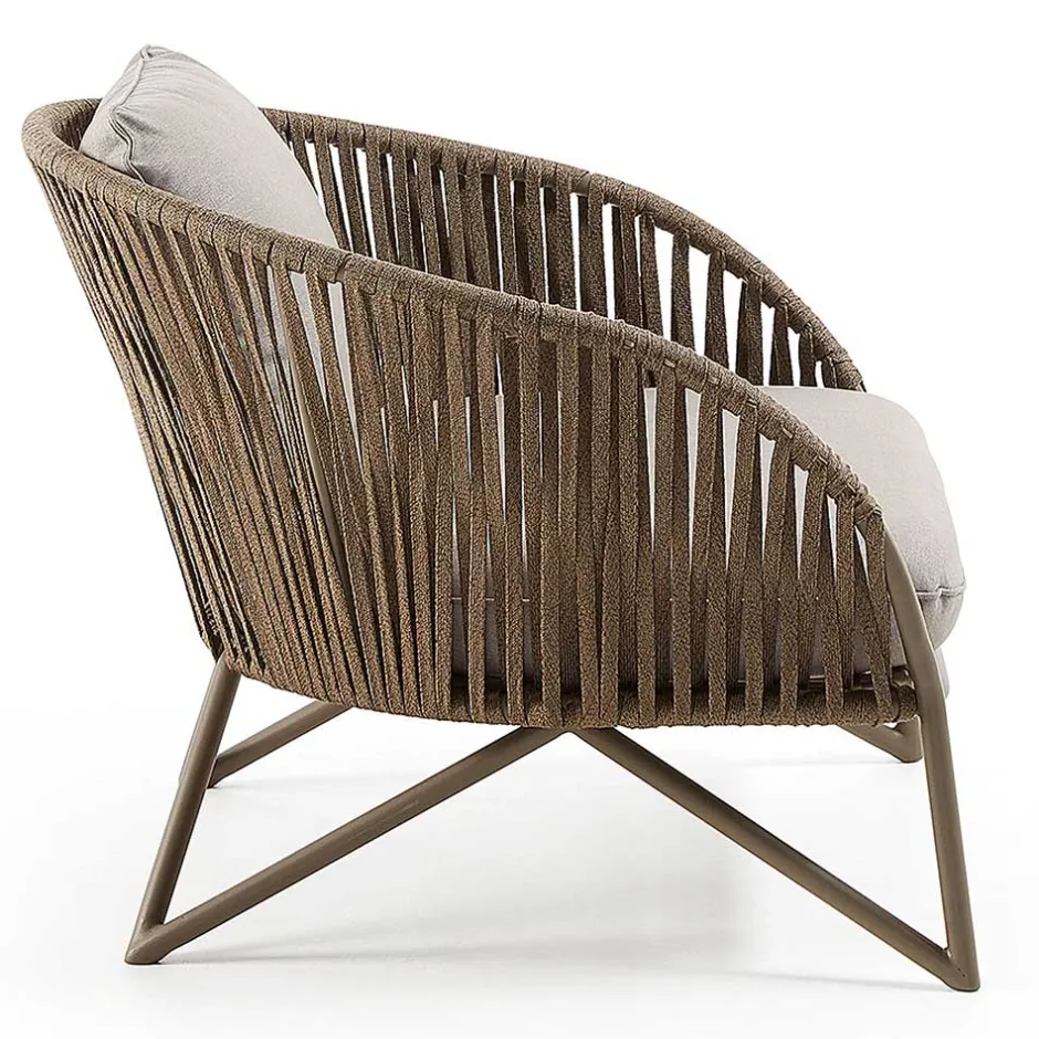 Sessel aus Seilgeflecht in Hellbraun & Beige - Rosmani^Wohnen Clearance