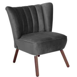 Wohnen Sessel in Anthrazit und Nussbaum - Laois