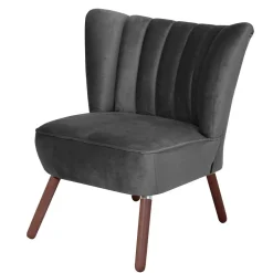 Wohnen Sessel in Anthrazit und Nussbaum - Laois