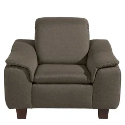 Wohnen Sessel in Beigegrau und Nussbaum - Abecra