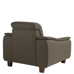 Wohnen Sessel in Beigegrau und Nussbaum - Abecra