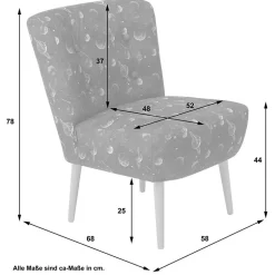 Wohnen Sessel in Blau mit Planeten und Sternen - Marcs