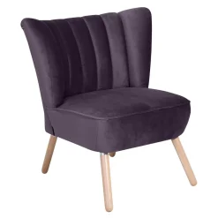 Sessel in Dunkellila und Buche Natur - Zunil^Wohnen Sale