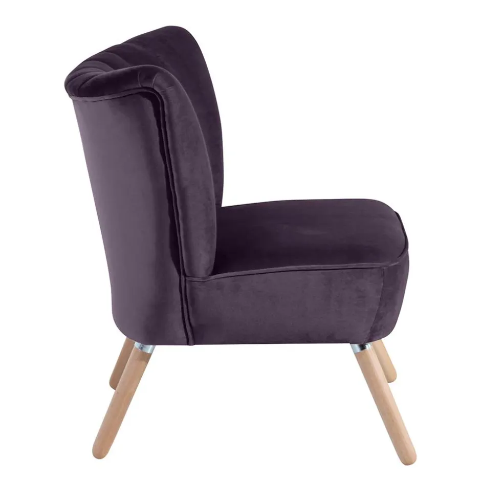 Sessel in Dunkellila und Buche Natur - Zunil^Wohnen Sale