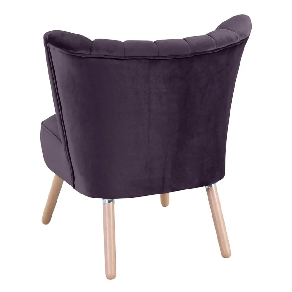 Sessel in Dunkellila und Buche Natur - Zunil^Wohnen Sale