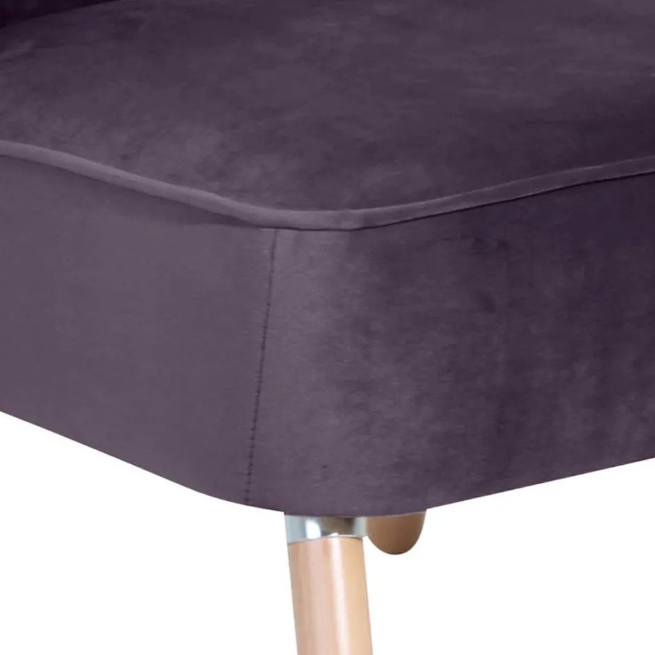 Sessel in Dunkellila und Buche Natur - Zunil^Wohnen Sale