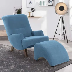 Wohnen Sessel in Petrol Veloursbezug - Frunz