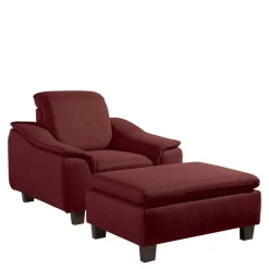 Sessel in Rot und Nussbaum Braun - Capital^Wohnen Clearance