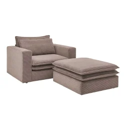 Wohnen Sessel mit Hocker im Set - Anyna (zweiteilig)