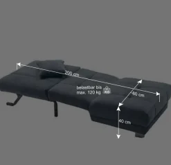 Wohnen Sessel mit Schlaffunktion in Petrol & Alu - Samuele