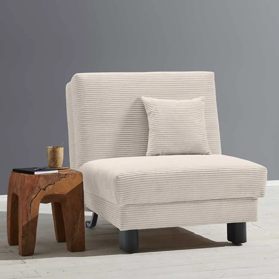 Sessel mit Schlaffunktion in Beige - Samurai^Wohnen