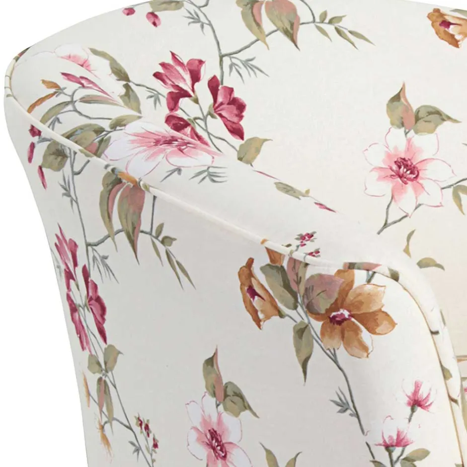 Sessel mit Stoffbezug mit Blumen Dessin - Barbadus^Wohnen