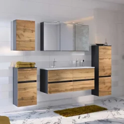 Wohnen Set Badausstattung mit Doppelwaschtisch - Endely (fünfteilig)