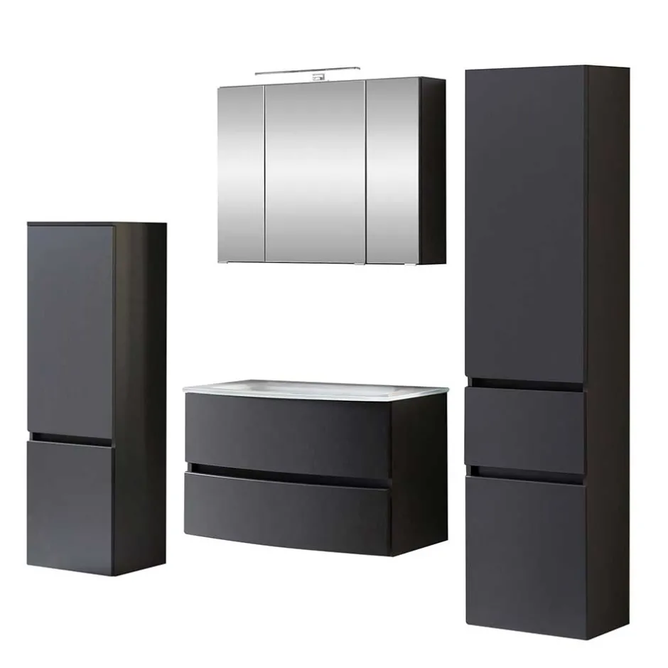 Wohnen Set Badmöbel hängend oder stehend - Natarivos (vierteilig)