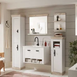 Wohnen Set Badmöbel im Landhaus Look - Doules (fünfteilig)