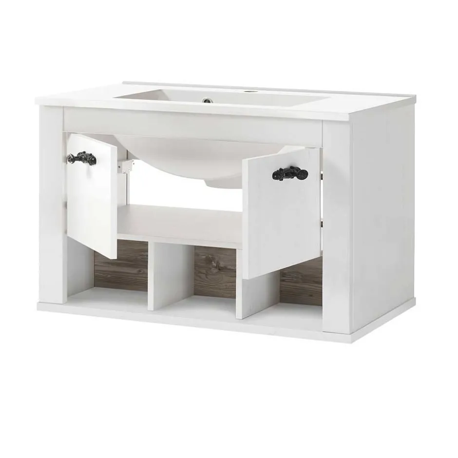 Wohnen Set Badmöbel im Landhaus Look - Doules (fünfteilig)