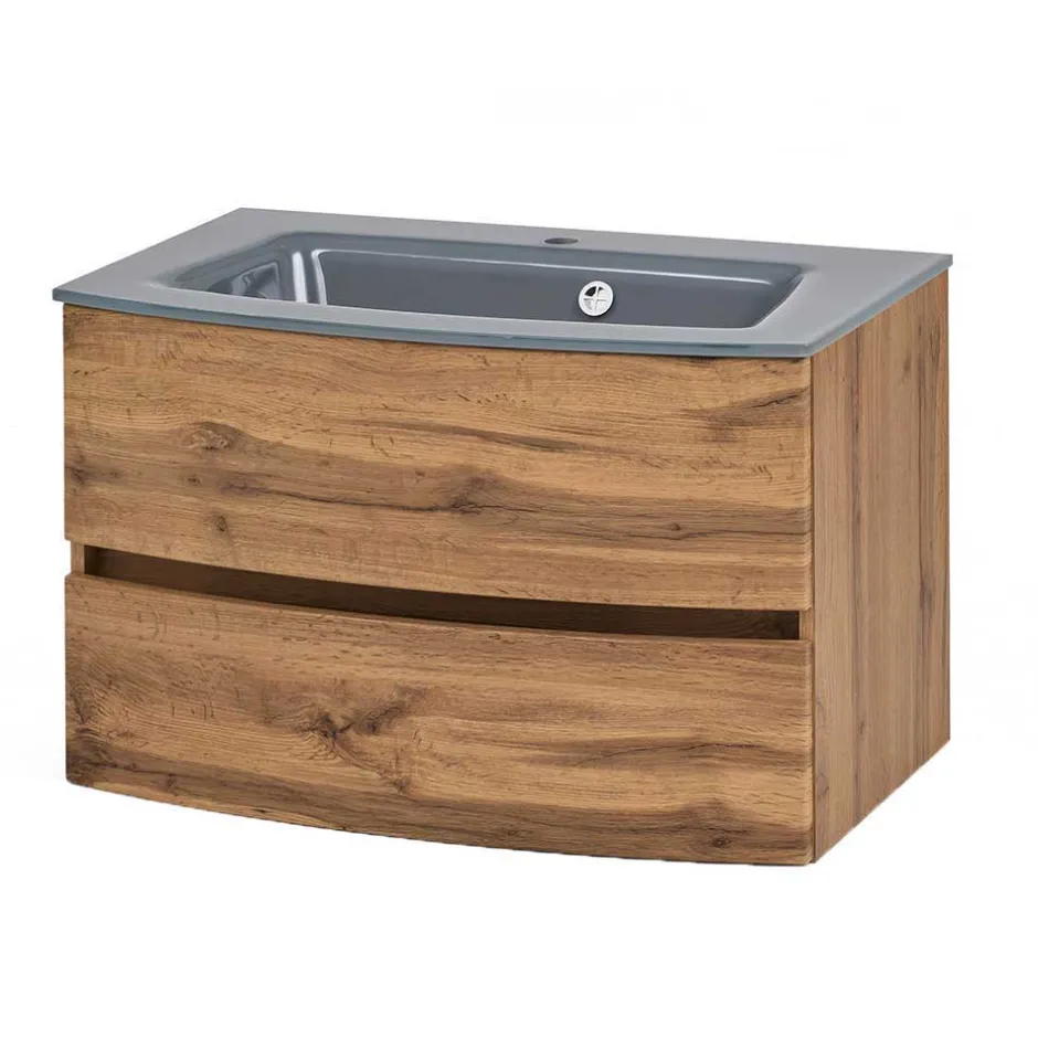 Wohnen Set Badmöbel in Holz Optik - Neuzera (vierteilig)