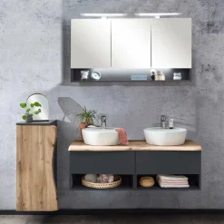 Wohnen Set Badmöbel mit Doppel-Waschtisch - Breznia (dreiteilig)