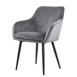 Wohnen Set Baumkantentisch & Samtstühle - Sylverta (fünfteilig)