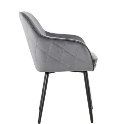 Wohnen Set Baumkantentisch & Samtstühle - Sylverta (fünfteilig)