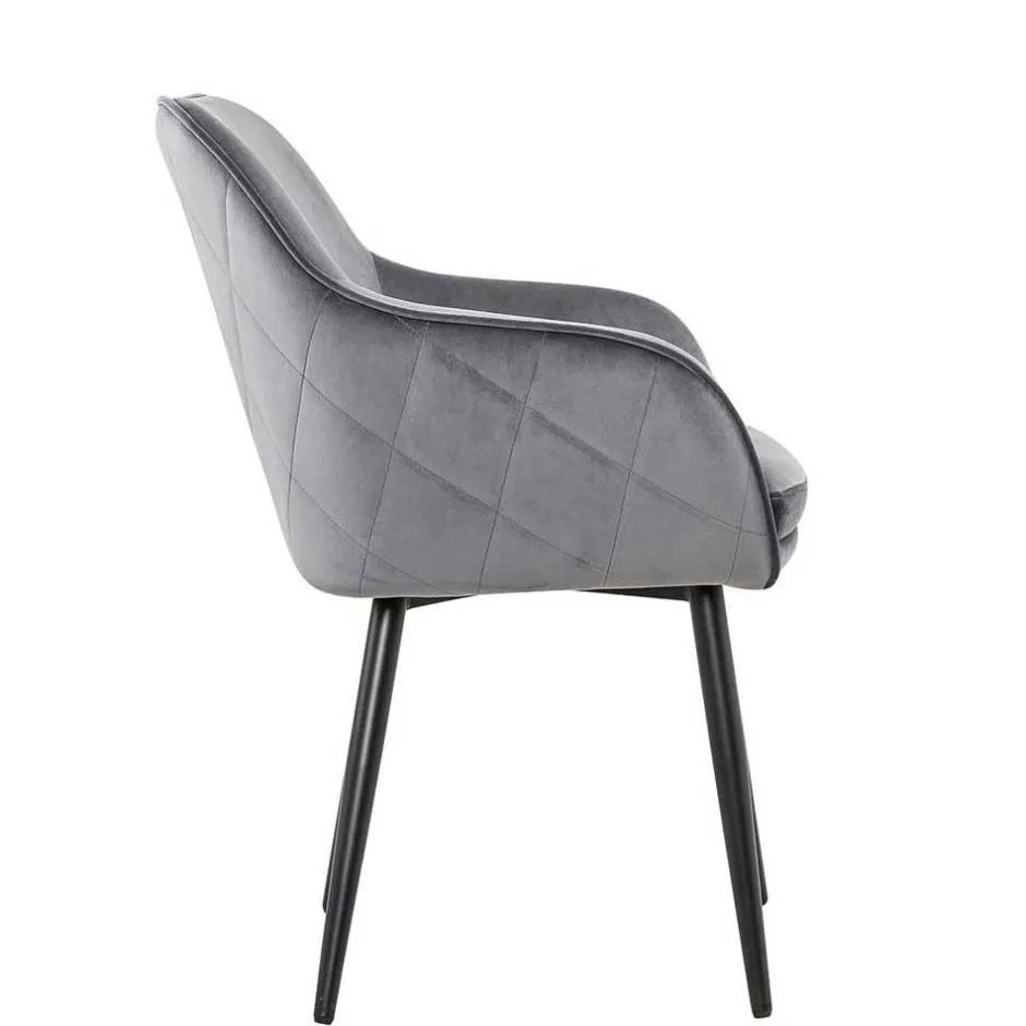 Wohnen Set Baumkantentisch & Samtstühle - Sylverta (fünfteilig)