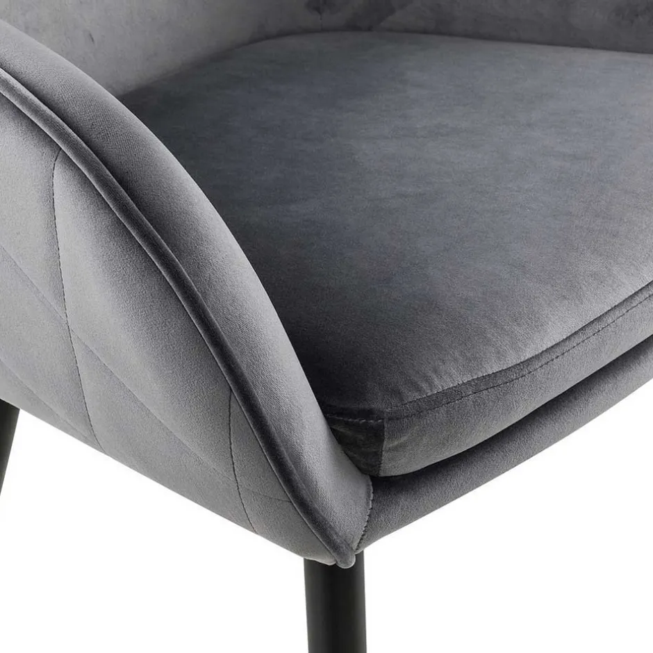 Wohnen Set Baumkantentisch & Samtstühle - Sylverta (fünfteilig)