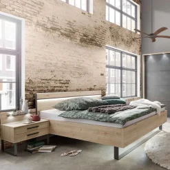 Wohnen Set Bettanlage mit LED Beleuchtung - Licruva (dreiteilig)