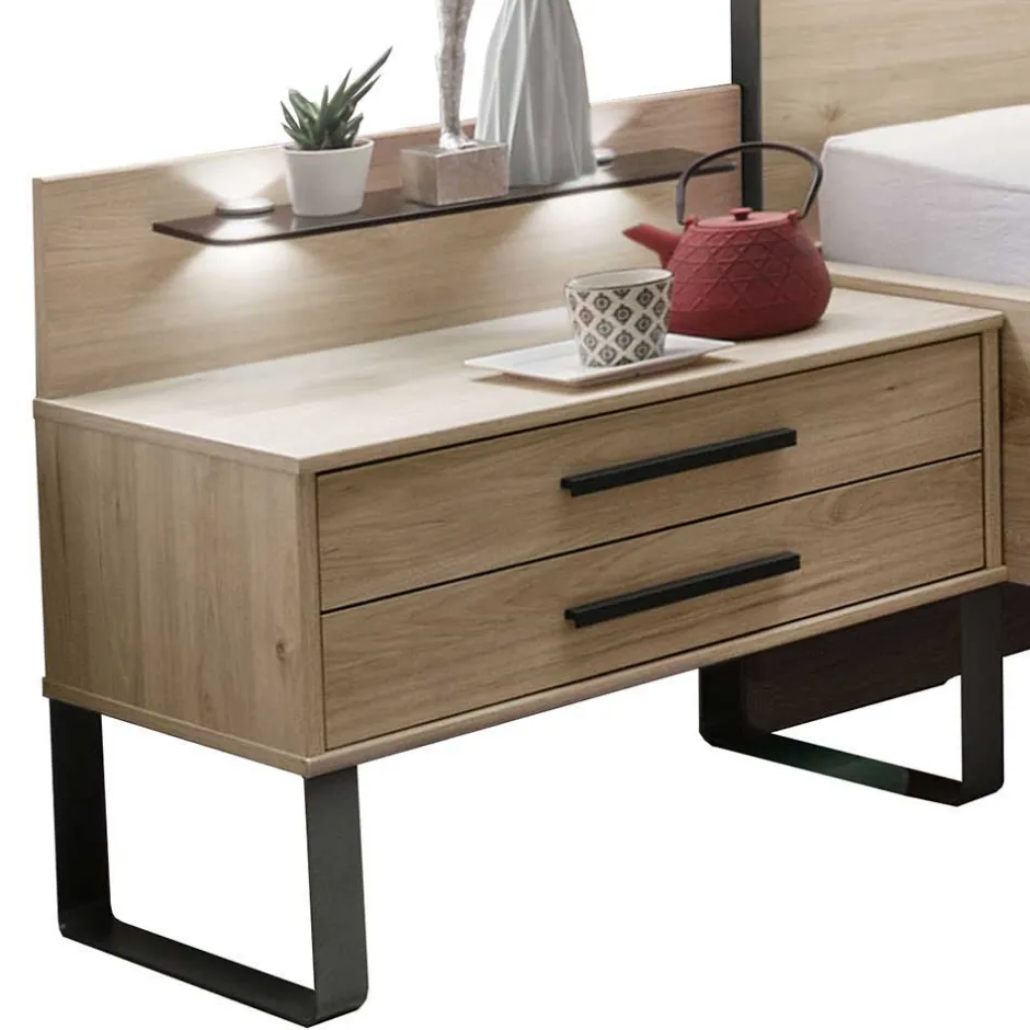 Wohnen Set Bettanlage mit LED Beleuchtung - Licruva (dreiteilig)