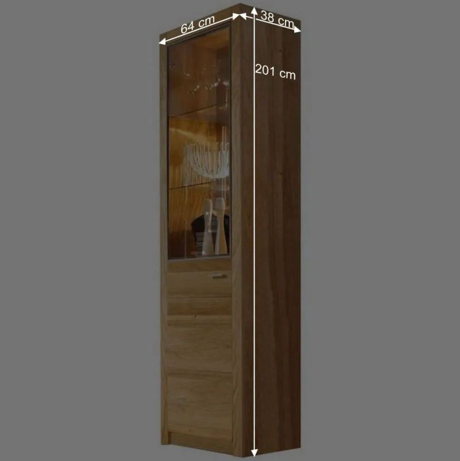 Wohnen Set Design Wohnwand aus Asteiche - Landuva (vierteilig)