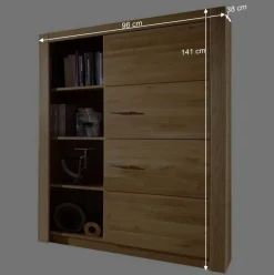 Wohnen Set Design Wohnwand aus Asteiche - Landuva (vierteilig)