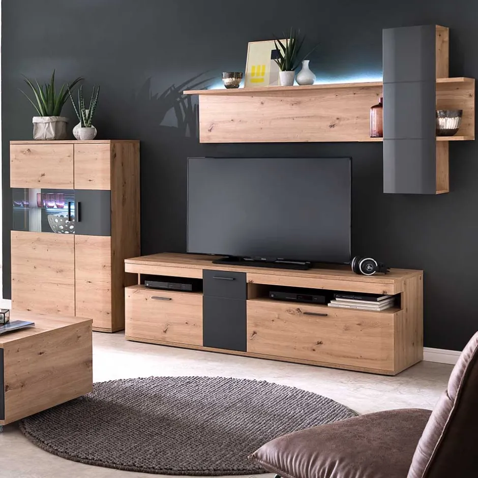 Wohnen Set Design Wohnwand Möbel - Vecenda (dreiteilig)