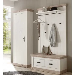 Set Dielen Ausstattung mit Schrank - Nedita (dreiteilig)^Wohnen Hot