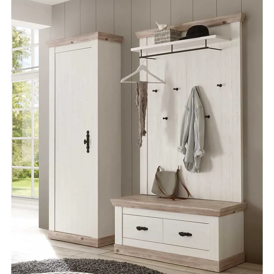 Set Dielen Ausstattung mit Schrank - Nedita (dreiteilig)^Wohnen Hot