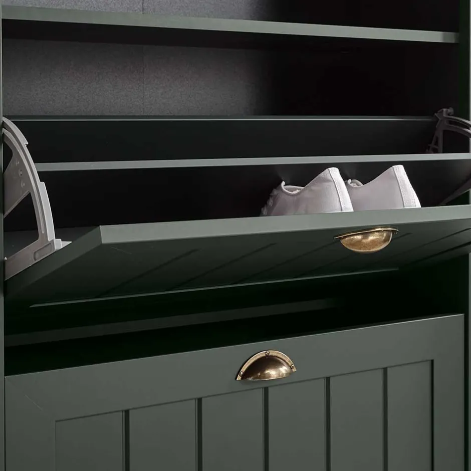 Wohnen Set Flur Einrichtung in Dunkelgrün - Niestov (fünfteilig)