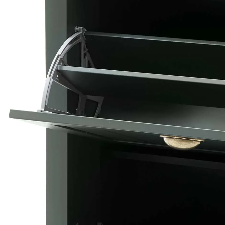 Wohnen Set Flur Einrichtung in Dunkelgrün - Niestov (fünfteilig)