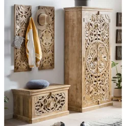 Wohnen Set Flurmöbel im Ethno Stil - Runiasa (vierteilig)