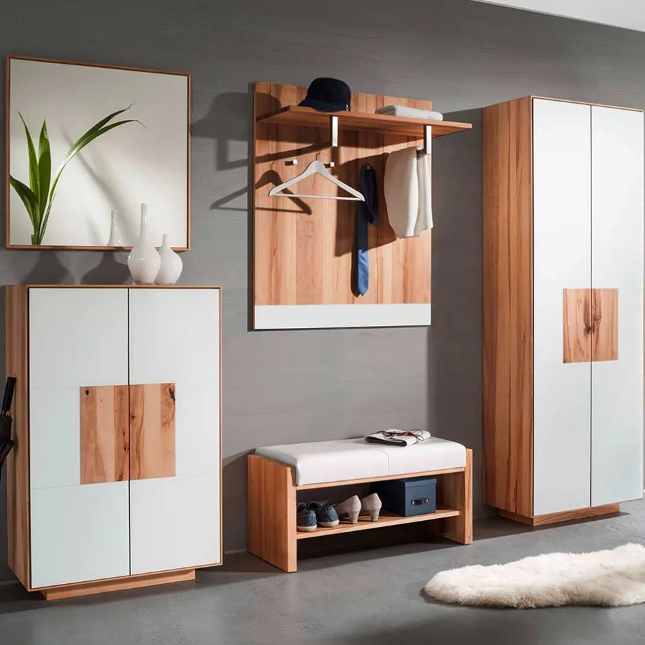 Set Flurmöbel in Weiß Kernbuche - Mandrey (fünfteilig)^Wohnen New