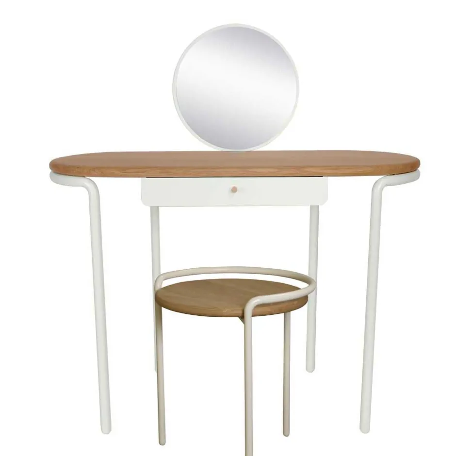 Wohnen Set Frisiertisch mit Spiegel & Hocker - Westerland (zweiteilig)