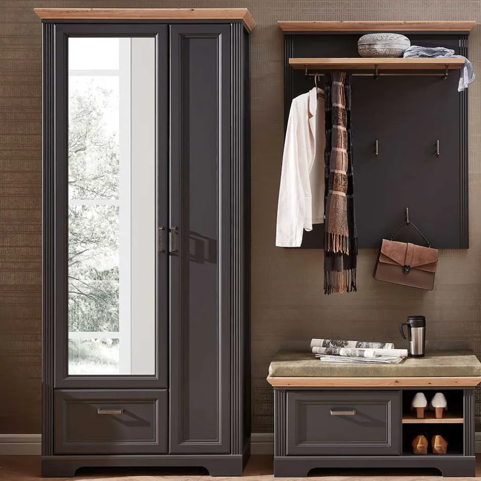 Set Garderoben Einrichtung in Grau - Thumbs (dreiteilig)^Wohnen Discount