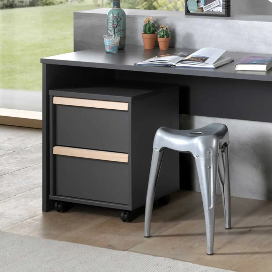 Set Jugendzimmermöbel in Dunkelgrau - Navlius (sechsteilig)^Wohnen Discount