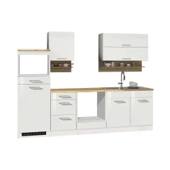 Wohnen Set Küchenblock Möbel in Weiß - Cuneo (neunteilig)