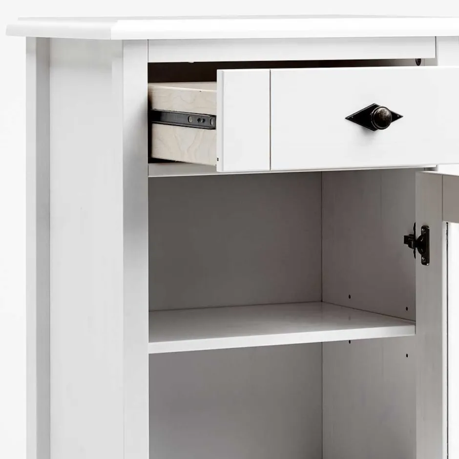 Wohnen Set Landhaus Badmöbel aus Holz - Satumare (dreiteilig)